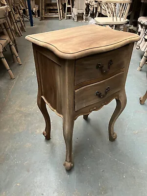 £0.99 • Buy Mahogany Cabriole Leg 2 Drawer Carved Bedside Bleached Finish Upcycle Furniture