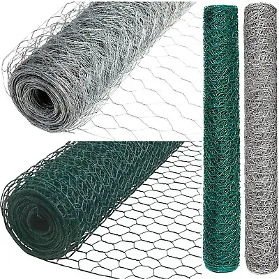 Galvanised/ Plastic Coated Chicken Wire Netting Mesh Net Fence Rabbit Aviary Pet • £9.99