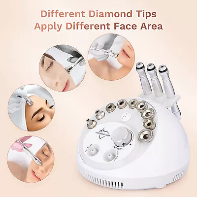 3 In 1 Diamond Microdermabrasion Dermabrasion Machine Facial Peel Skin Massager • $48.39