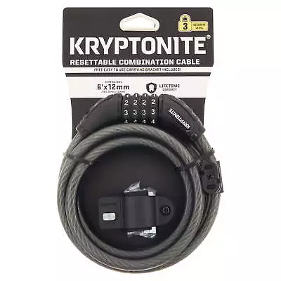 Resettable 12mm Combo Cable Bicycle Lock • $18.96