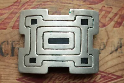 Vintage Rare Taxco Les Castillo Hand Made Inlay Modernist Belt Buckle • $298