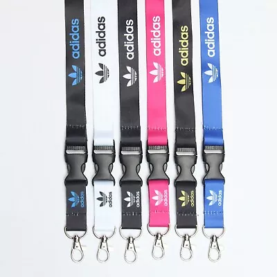 Adidas Lanyard Over-Neck ID Card OR Key Holder Strap | Black Blue Pink White • £5.99