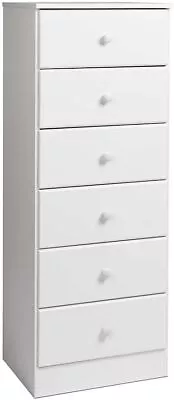 Tall White Dresser: 16 D X 20 W X 52 H 6-Drawer Chest For Bedroom By Prepac • $159.98