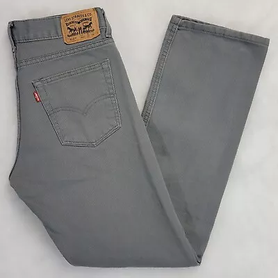 Levis Men 513 Slim Fit Straight Leg Classic Chino Pants Size 29x29 Grey Textured • $15.56