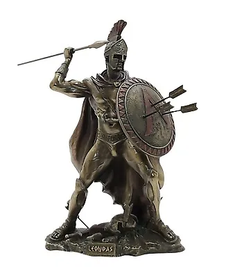 $79 • Buy LEONIDAS Greek Spartan King Warrior Sculpture Statue Bronze Finish 8.2 Inches