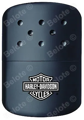 Zippo HD HARLEY DAVIDSON BLACK Refillable Deluxe Hand Warmer With Pouch 40319 • $21.11