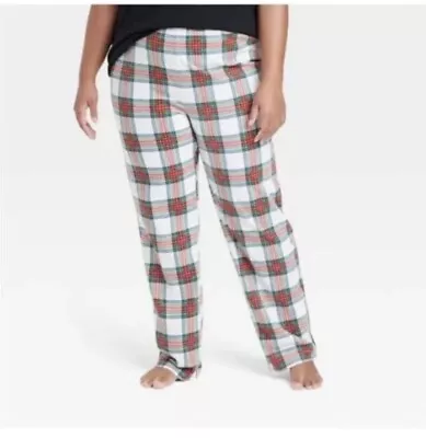 Christmas PJ Pants Women's 3X Plaid Fleece Matching Family Pajama - Wondershop • $6