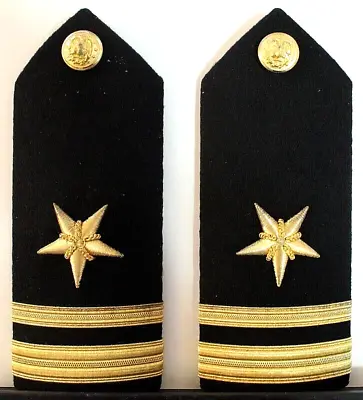 US Navy Naval Male Lieutenant Junior Grade Line Shoulder Boards Bullion Pair • $50