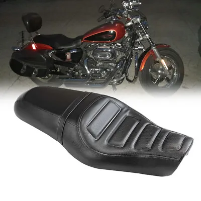 For Harley Davidson Sportster XL1200 883 L Driver & Passenger Two Up Seat Black • $99.82