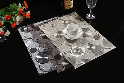 $23.99 • Buy Waterproof! Up To SET 6 X Dining Table Placemat PVC Mat Insulation Tableware 4x