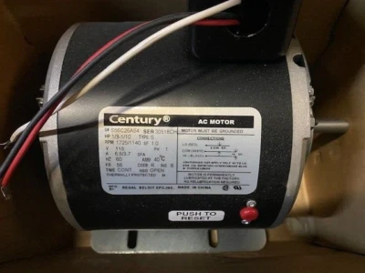 $189.71 • Buy Century S56C26A54, 1/3HP 1/10 HP, 115V, 1725/1140 RPM Evaporative Cooler Motor