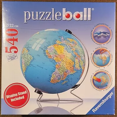$34 • Buy Ravensburger Puzzle Ball 540 Pieces The Earth 3D & Stand Brand New Sealed 