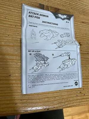 The Dark Knight Rises - Attack Armour Bat-pod Instructions Leaflet - Mattel • £2