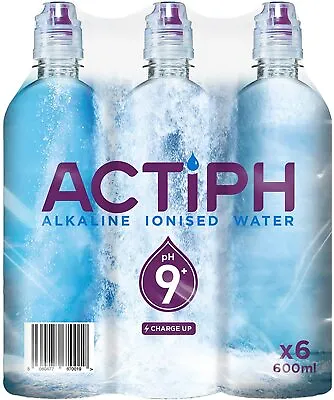 £7.10 • Buy Alkaline Ionised Spring Water PH9+ (6x 600ml) Purified With Electrolytes Clean A