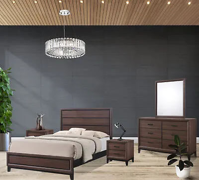 Kings Brand Furniture – Athens 5-Piece King Size Bedroom Set Brown / Black • $925.99