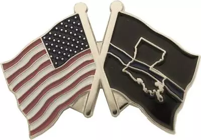 Louisiana State Thin Blue Line And USA Flag Pin SKU: PI279 • $3