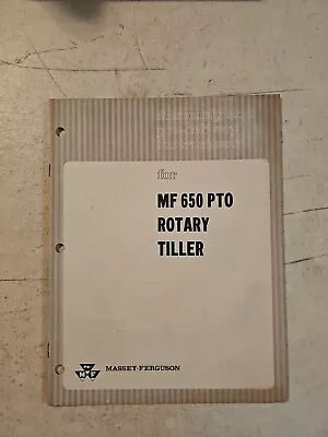 1967 Massey Ferguson 650 PTO ROTARY TILLER ASSEMBLY & PRE-DELIVERY INSTRUCTIONS • $8.96