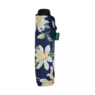 Clifton Floral Piped Edge Folding Mini Maxi Series White Lilly Umbrella • $27.95