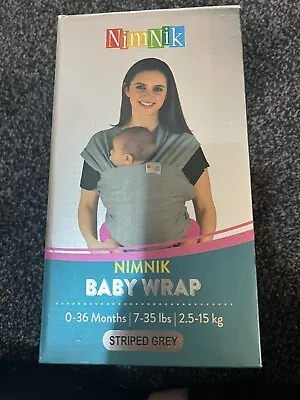 £6.99 • Buy NIMNIK Baby Wrap Carrier Sling Soft Baby Infant Baby Sling Hands Free - Grey