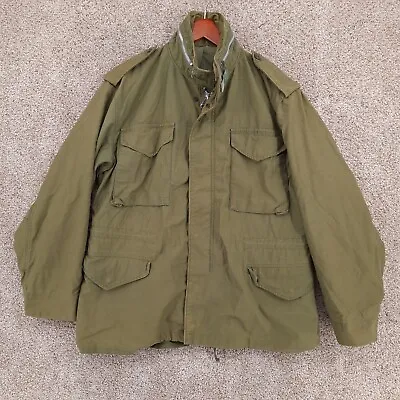 Vtg Alpha Industries Cold Weather Field Coat Mens Medium Short Green M65 OG 107 • $120