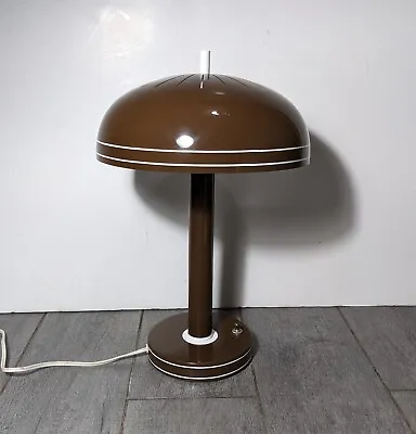 Vintage Mid Century Modern Mushroom Dome Enamel Metal Table Lamp Space Age • $202.50