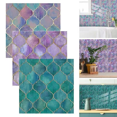 Enhance Your Bathroom Or Kitchen's Aesthetic With Self Adhesive Tile Stickers • $20.62