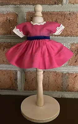 Vintage Muffie  8  Doll Dress Dark Pink Rose Tagged Nancy Ann Storybook NASB • $8.50