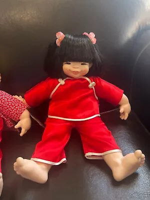 Mieler Asian Doll Mikkel B Jacobsen Hard Plastic Cloth Body Smile Face 13” • $15