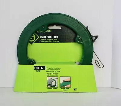 Greenlee Steel Fish Tape 438-5H 50ft X 1/8in Pulling Wire Electrical Installs • $15