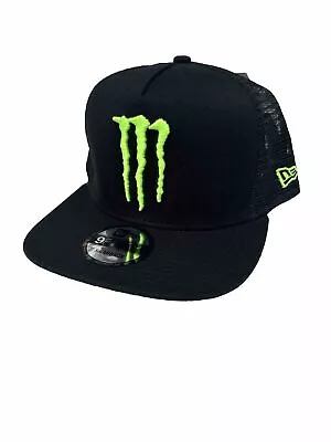 Monster Energy Black Mesh Flat Bill Trucker Cap Snapback Hat New With Tags • $24.99