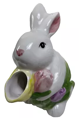 Enesco Bunny Collectible Pitcher Ceramic Rabbit With Flowers 6 In Ceramic • $6.98