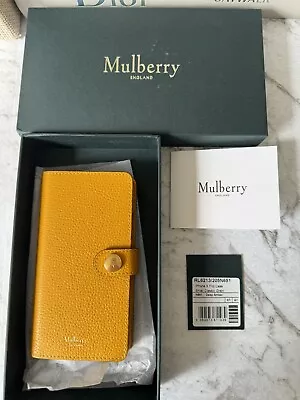 £140 Auth Mulberry Leather IPhone X Holder Yellow Card Wallet With Gift Box • £30