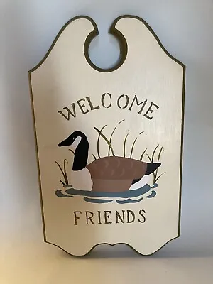 Vintage Wood Duck Welcome Sign Wall Plaque Farmhouse Country Lake Cabin Decor • $21.99