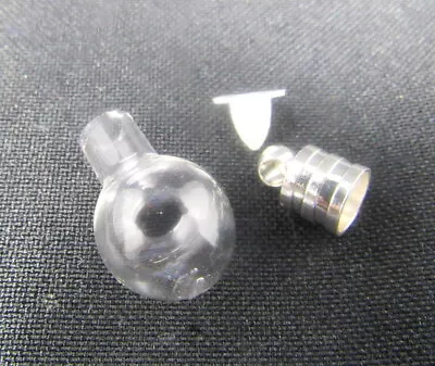 Bulb Ball Flask Clear Glass Vial 1  Bottle Charm Cremation Ashes Pendant Rice • $8.99