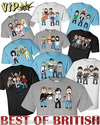 £13.99 • Buy VIPwees Mens T-Shirt ORGANIC Cotton Best Of British Bands Inspired Choose Design