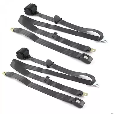 Ford Mustang 1979-93v STD 3pt Charcoal Retract Bucket  Seat Belt Kit-2 Belts • $184.30