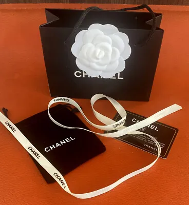 Authentic Chanel Bag Valvet Pouch Ribbon & Card - BRAND NEW • £29