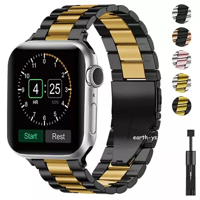 Stainless Steel Watch Band Metal Strap For Apple IWatch Series 9 8 7 SE 6 5 4 49 • $14.89