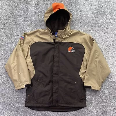 Vintage Cleveland Browns Jacket Youth XL 18 20 Reebok On Field Lined Coat Boys • $49.99