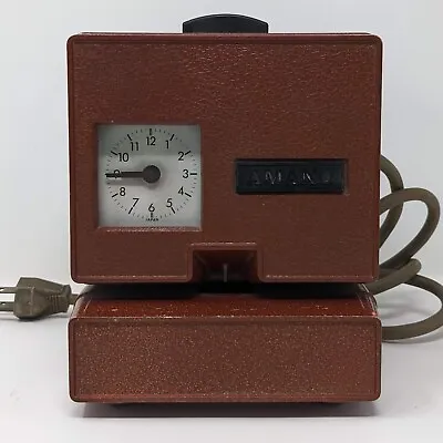 Vintage Amano 3836 Manual Time Clock Recorder Japan Keeps Time Unlocked No Key • $79.99