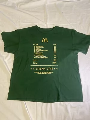 McDonald's Shirt Adult Medium Green Gold Card Menu App Crew Collectible Receipt • $16.55