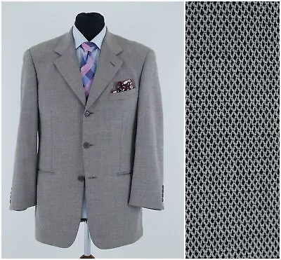 Mens Textured Sport Coat 40S US Size GIORGIO RENI Grey Blazer Vintage Jacket • $39.99
