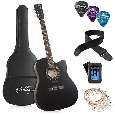 41-inch Beginner Cutaway Acoustic Guitar Package - Starter Kit W/ Tuner Gig Bag • $63.99