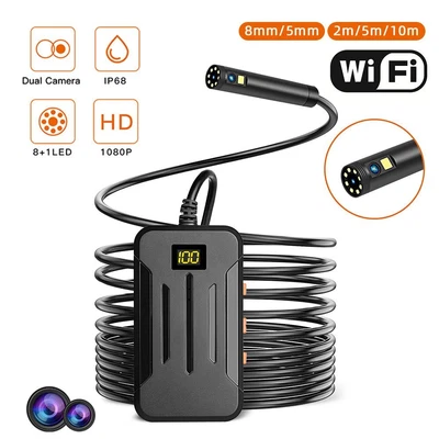 £37.99 • Buy WiFi Endoscope 1080P HD Dual Camera Wireless Rigid Inspection 9 Adjustable LED