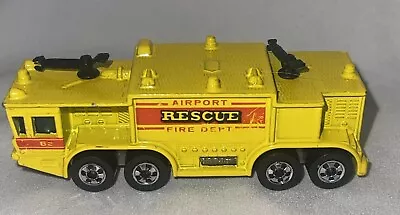 Vintage 1979 Hot Wheels Airport Rescue Fire Dept Yellow Truck - Made In Malaysia • $13