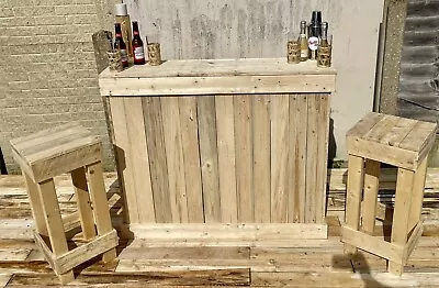 Rustic Wooden Garden Cocktail Bar Home Bar Counter Top Free Home Delivery • £199.99