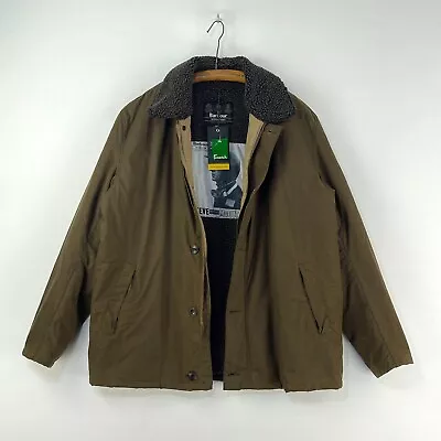 Barbour Steve McQueen Havasu Wax Jacket Mens XXL Brown Biker Harrington Sherpa • $226.12