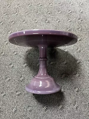 Mosser Glass 12 3/8  Pedestal Cake Stand Purple Swirl • $99.99