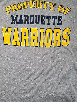 Marquette Warriors Gray XL Trench Tee   NOS 20 X 25  50% COTTON 50%POLYESTER  • $69.95