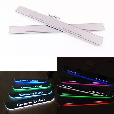 Customized LED Moving Courtesy Light Door Sill Scuff Plate For Ford Mustang • $54.99